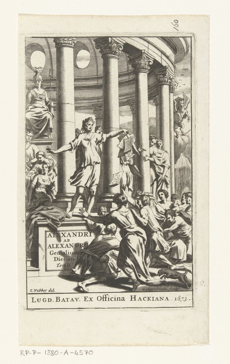 Tittelside for Alexander ab Alexander, Genialium dierum, del 2, 1673 av Gonsales Appelmans (attributed to)