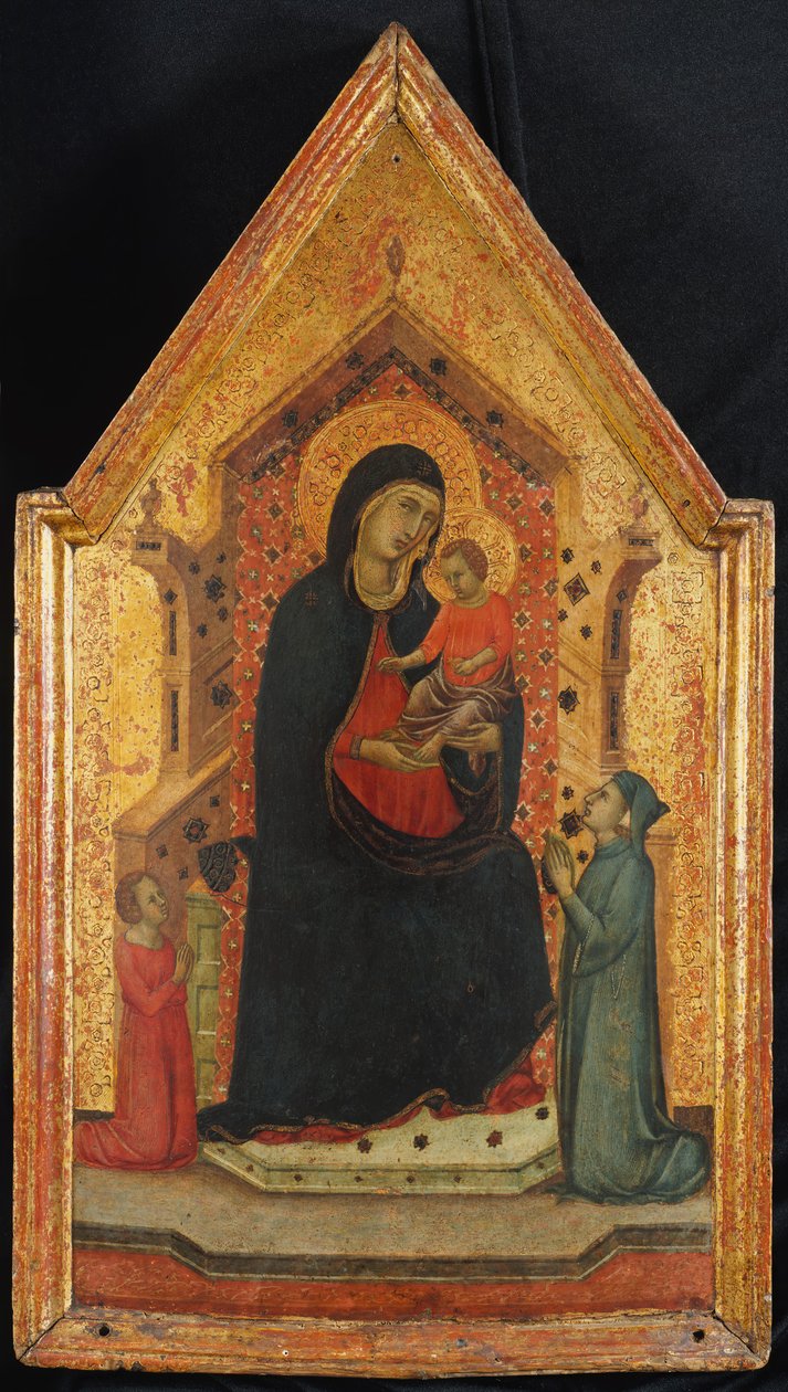 Madonna og barn tronet med to givere, 1315-30. av Goodhart Master
