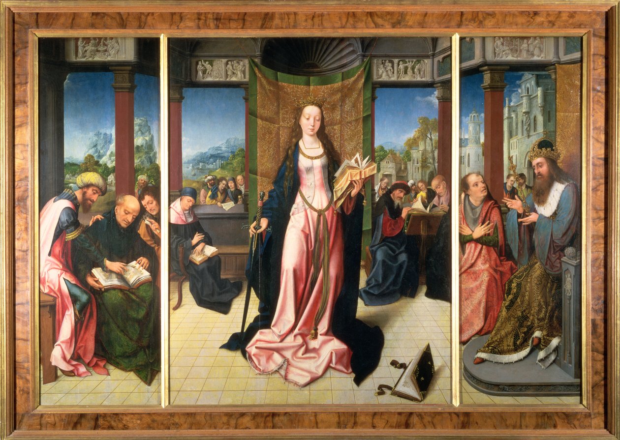 St. Catherine and the Philosophers (panel) av Goossen van der Weyden