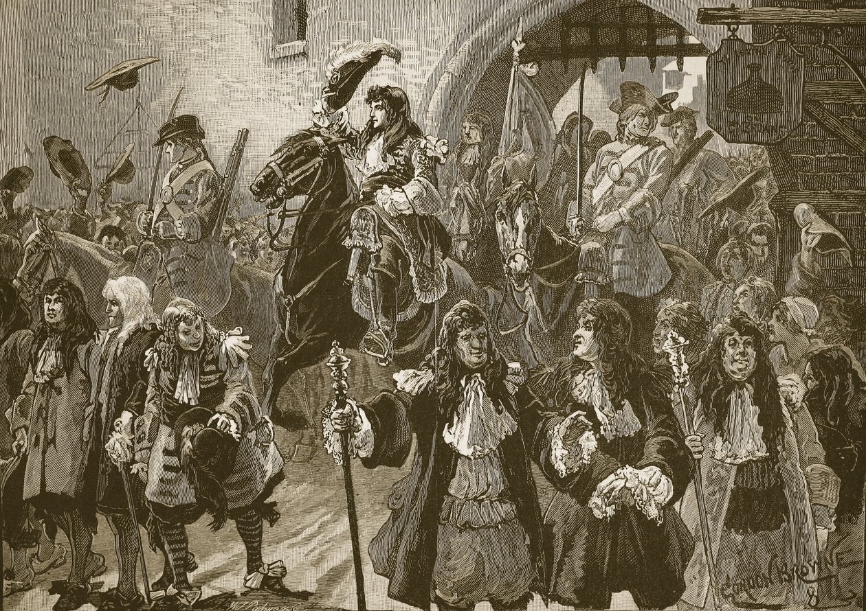 Inntreden av Prince of Orange i Exeter etter hans landing i Torbay, 1688 av Gordon Frederick Browne