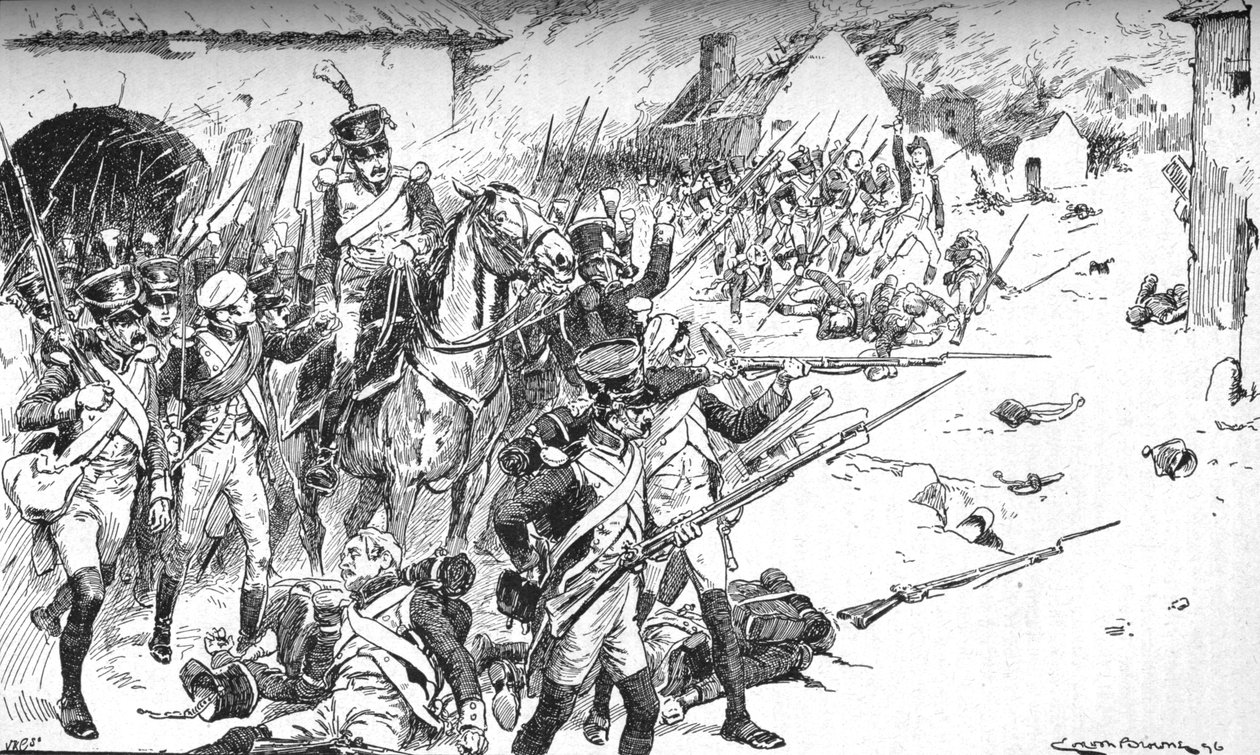 Kolonne etter kolonne tvang seg inn i landsbyen, bare for å bli kastet tilbake, 1896, 1902 av Gordon Frederick Browne