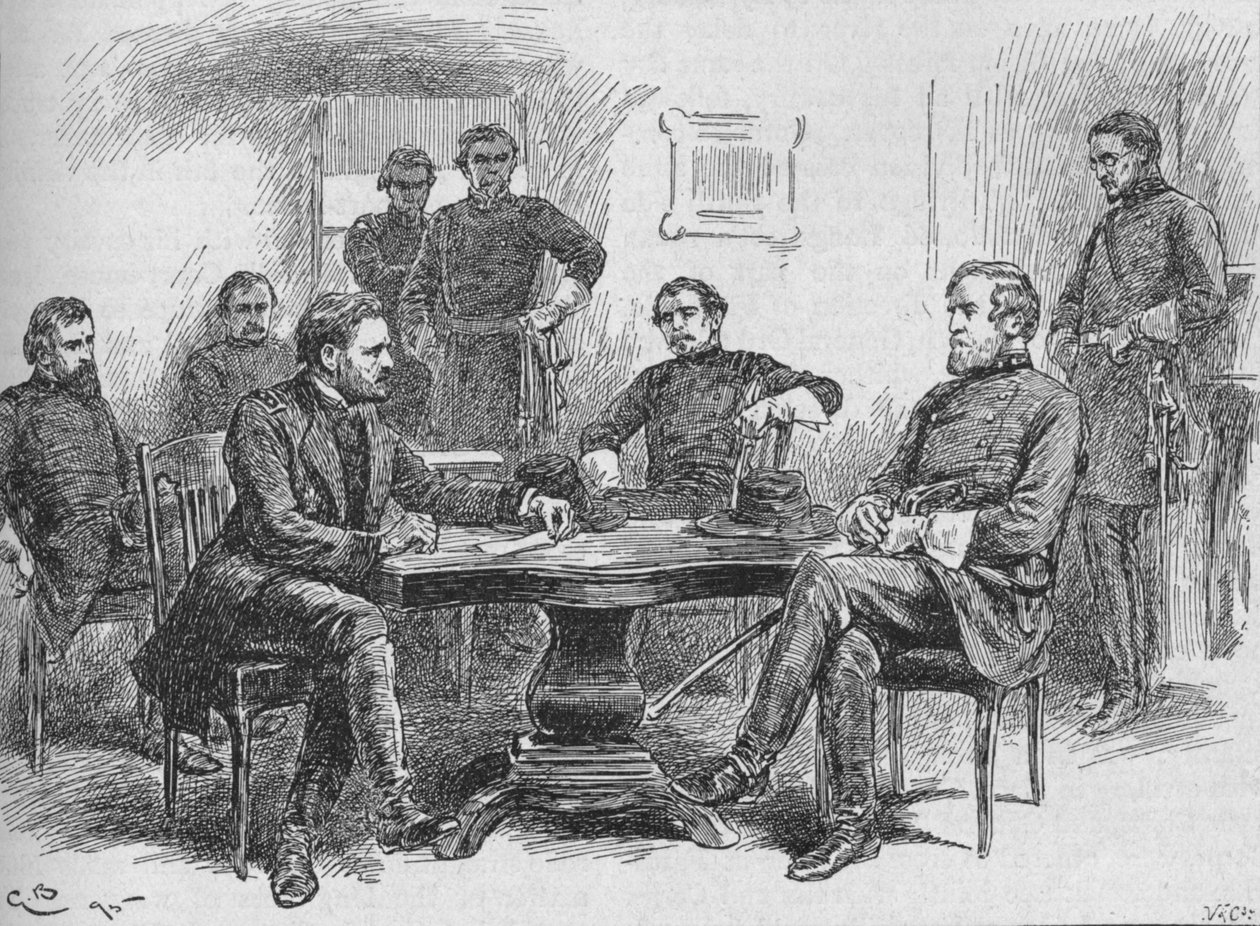 General Grant Reading The Terms of Surrender, 1895, 1902 av Gordon Frederick Browne