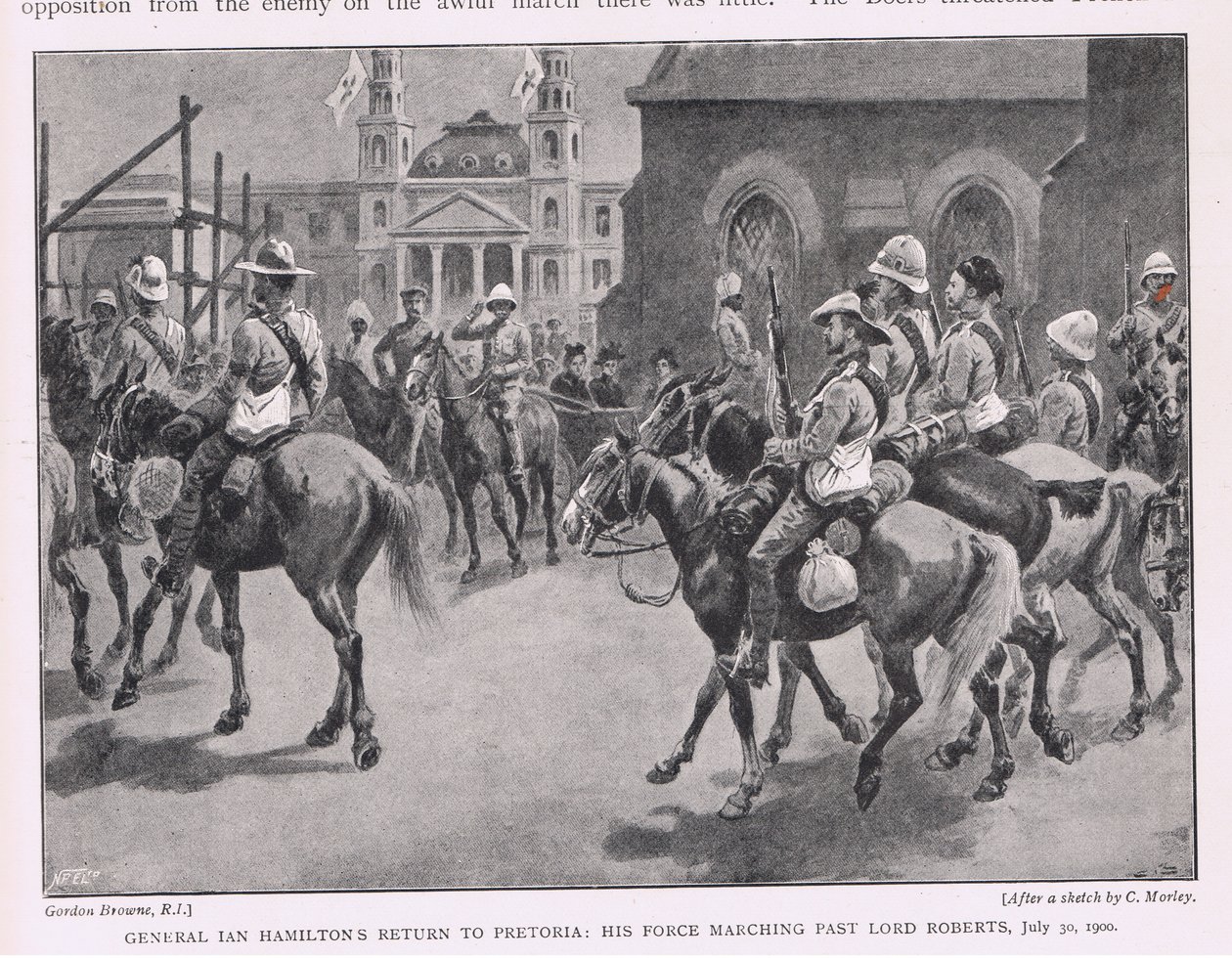 General Ian Hamiltons retur til Pretoria: hans styrke marsjerte forbi Lord Roberts 30. juli 1900 av Gordon Frederick Browne