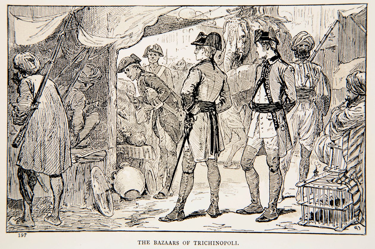 The Bazaars of Trichinopoli, en illustrasjon fra 
