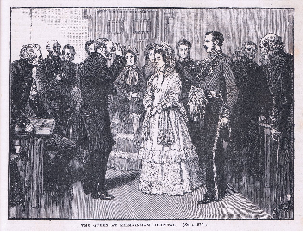 Dronningen ved Kilmainham sykehus AD 1849 av Gordon Frederick Browne