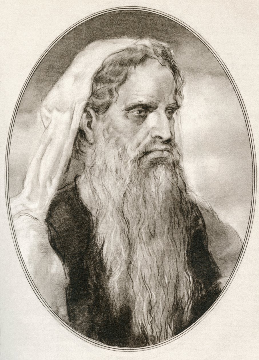 Moses, en profet i de Abrahamske religionene, leder for israelittene og lovgiver, fra Living Biography of Religious Leaders av Gordon Ross