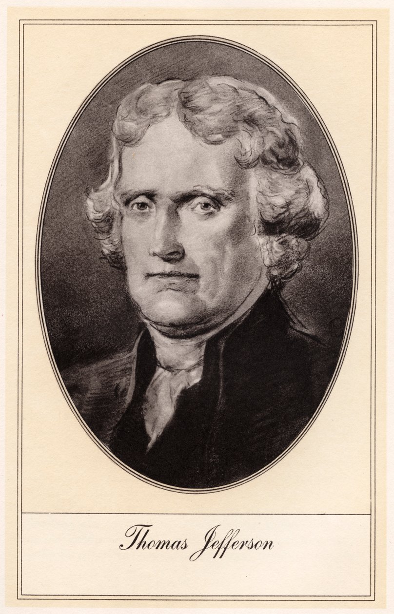 Thomas Jefferson, USAs tredje president, tidlig på 1900-tallet av Gordon Ross