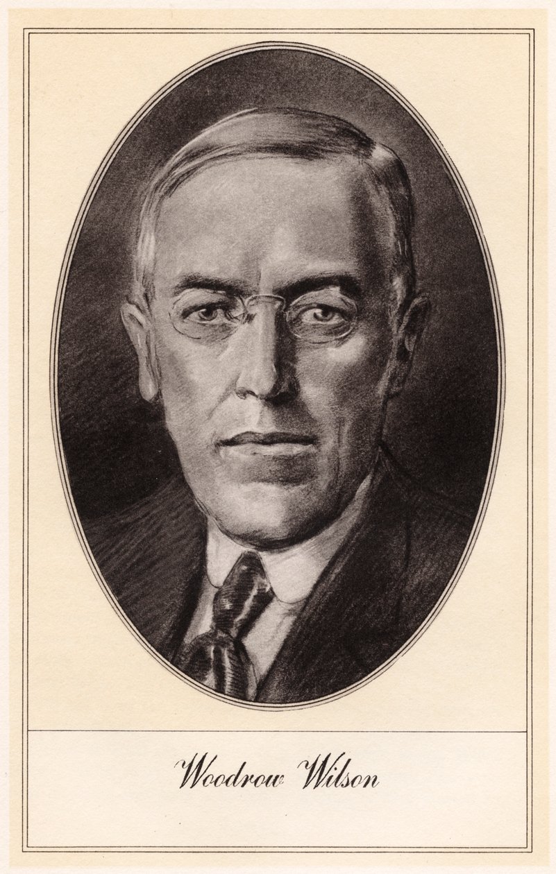 Woodrow Wilson, 28. president i USA, tidlig på 1900-tallet av Gordon Ross