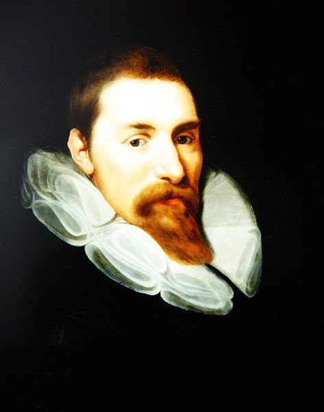 Et portrett av en gentleman (olje på panel) av Gortzius (style of) Geldorp