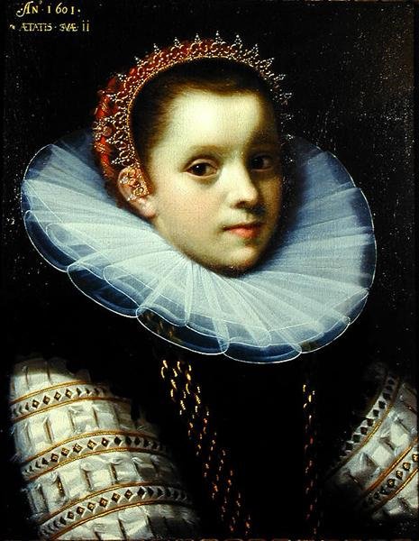 Portrett av en ung jente som har på seg en Ruff av Gortzius Geldorp