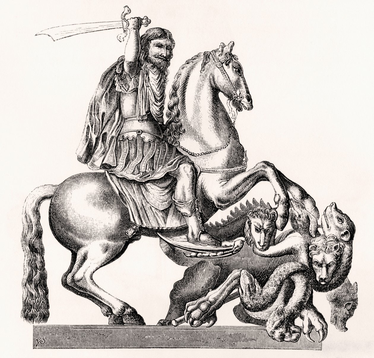 Kong Charles II av England representert som St George Slaying the Dragon, 1855 av Gottfried Leigeber