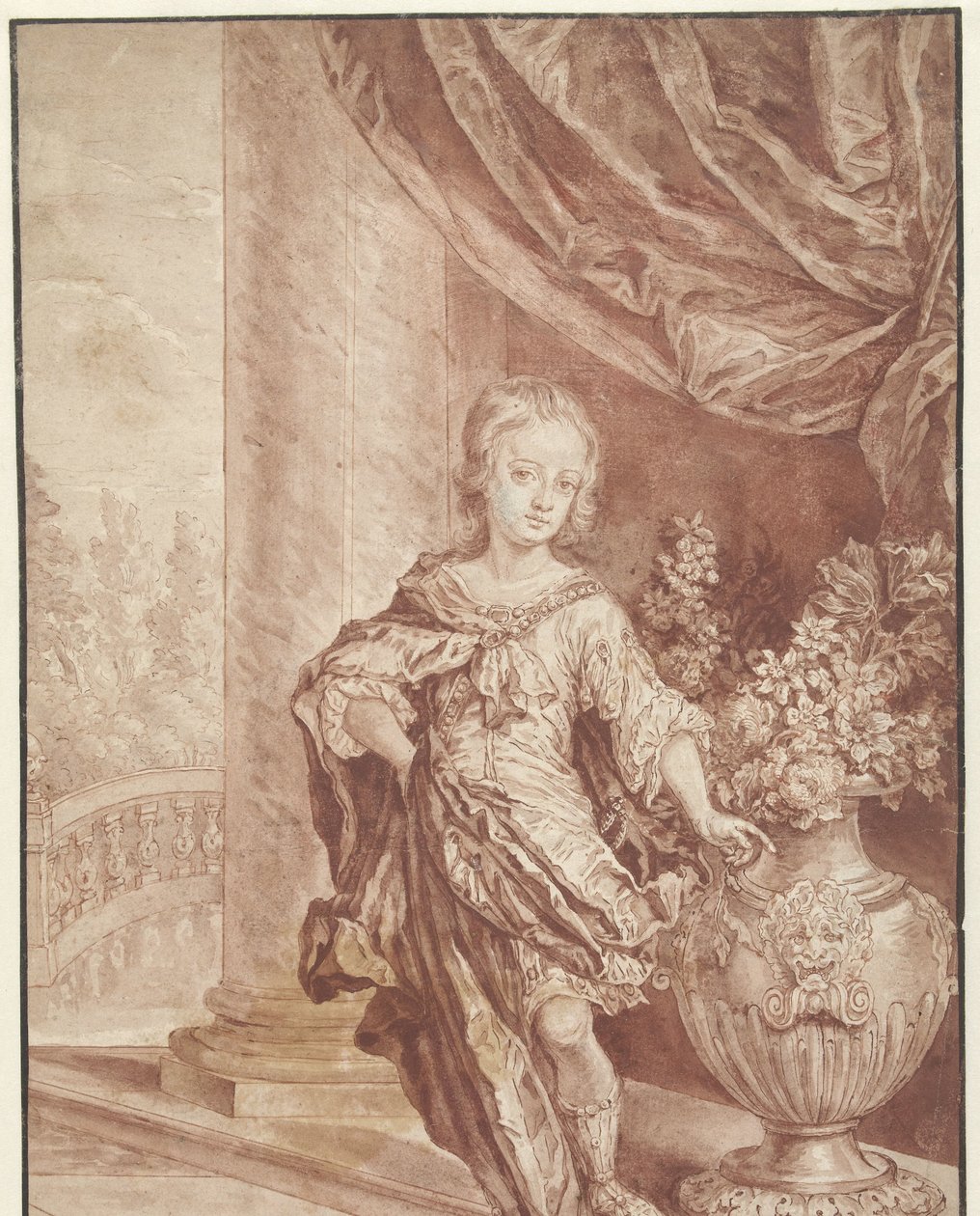 Portrett av en ukjent ung mann i en innbilt romersk drakt av Gottfried Kneller