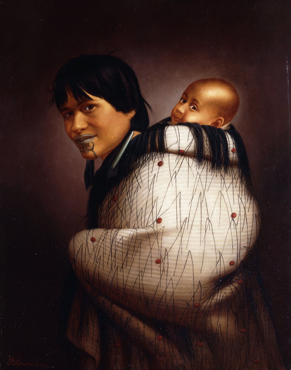 Ana Rupene og barn, av Gottfried Lindauer