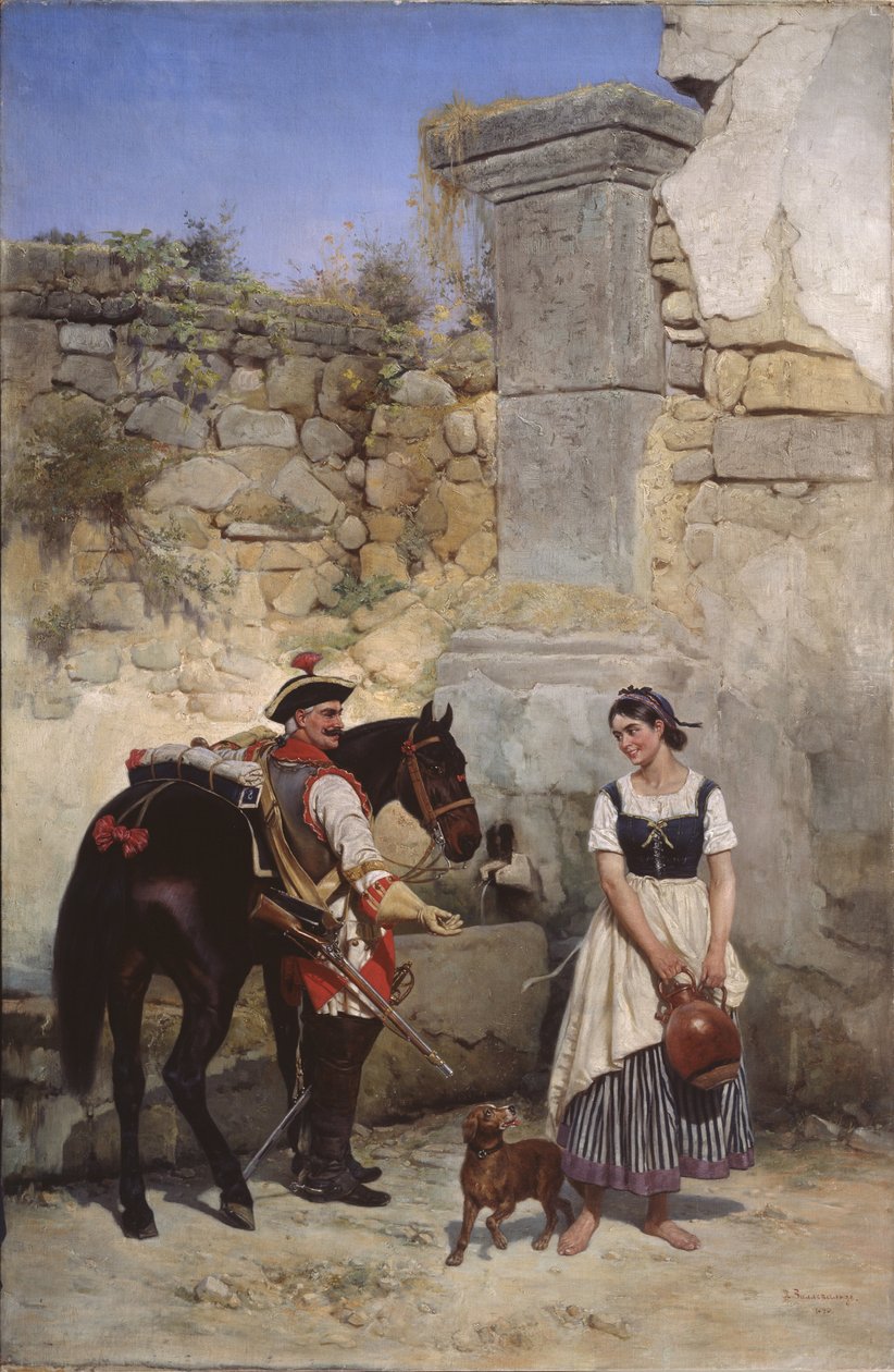 Scene ved brønnen, 1890 av Gottfried Willewalde