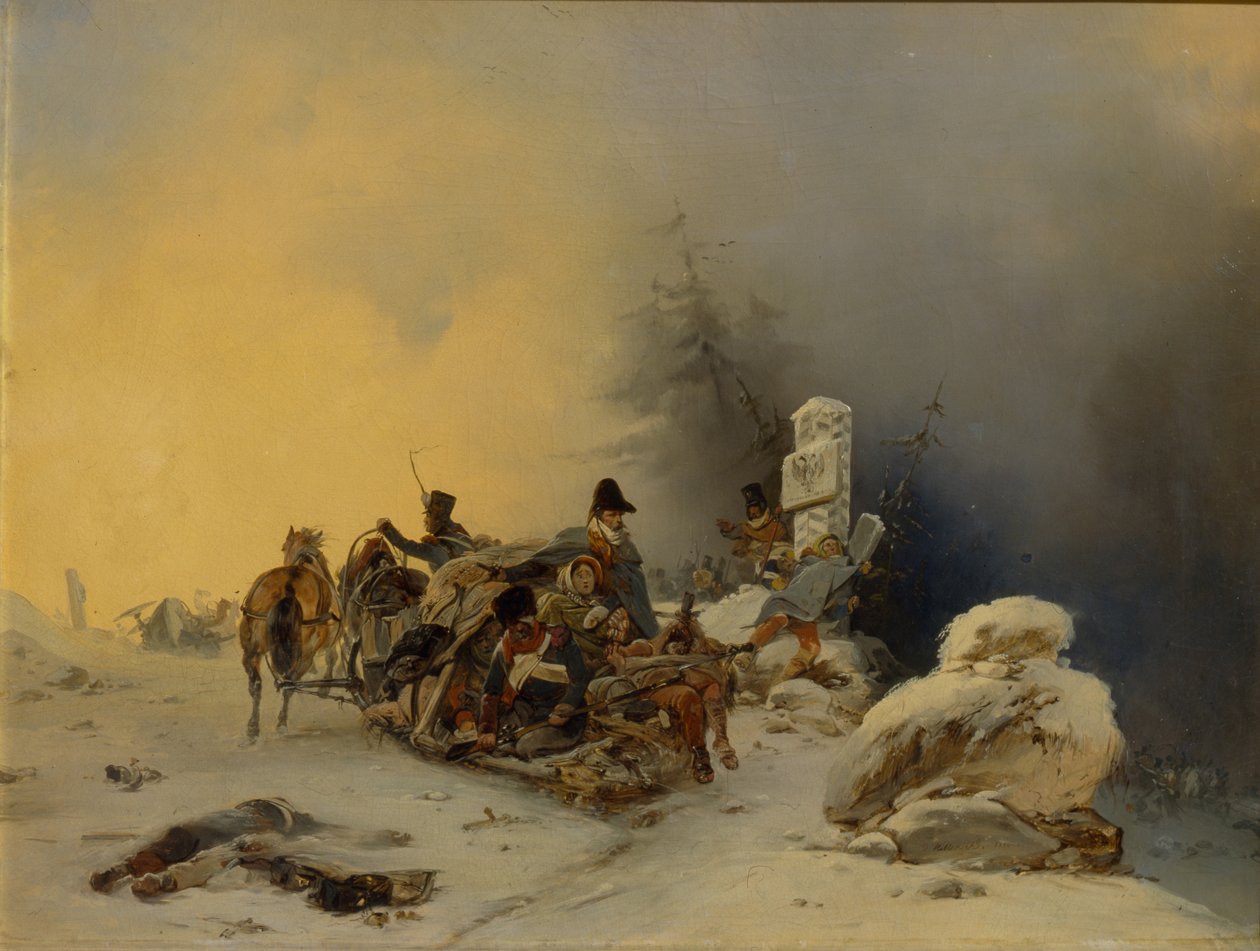 Tilbaketrekkingen av de franske troppene fra Russland, 1846 av Gottfried Willewalde