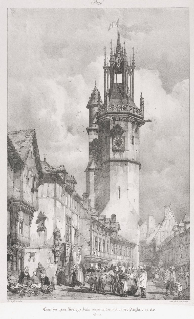 Pittoreske og romantiske reiser i gamle Frankrike, Normandie..., 1824. av Gottfried or Godefroy Engelmann