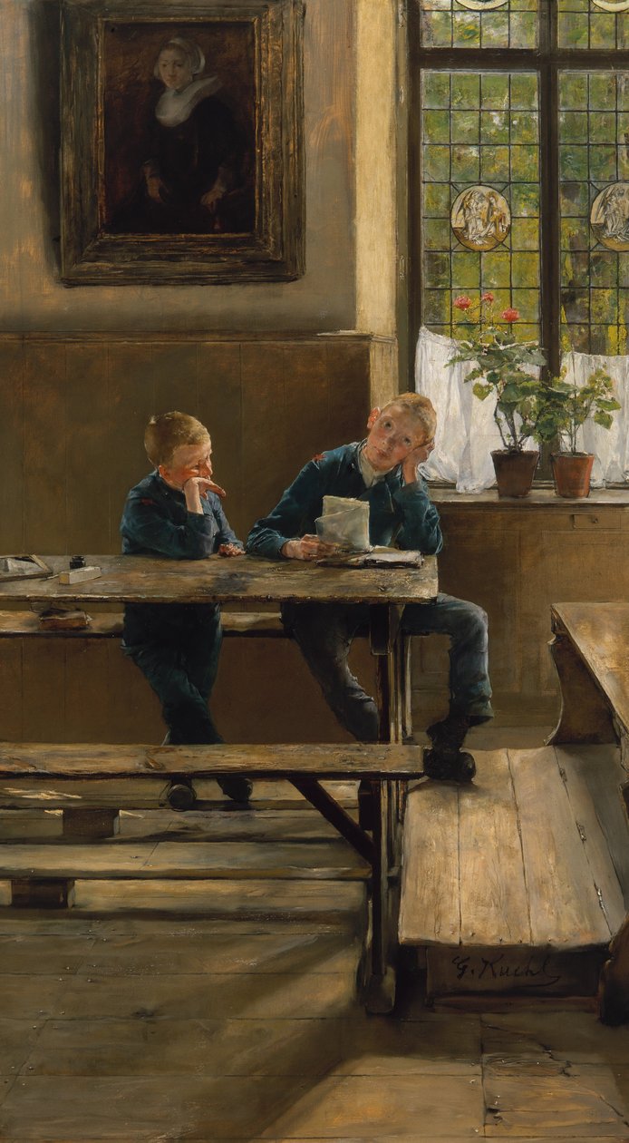 På barnehjemmet, ca. 1886 (olje på panel) av Gotthardt Johann Kuehl