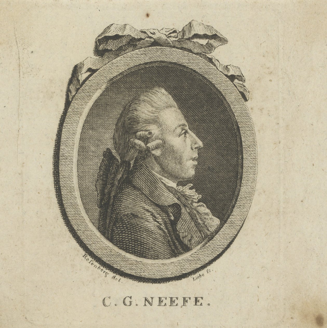 Portrett av komponisten Christian Gottlob Neefe 1748-1798, ca. 1780. av Gottlob August Liebe