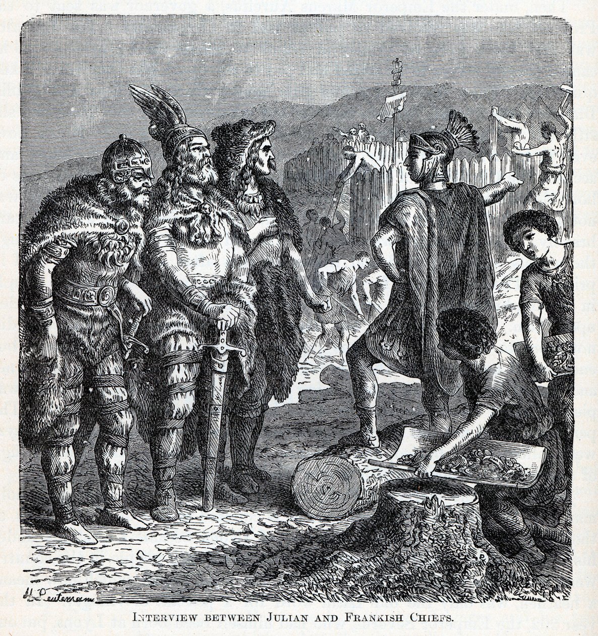 Intervju mellom Julian og Frankish Chiefs, 1882 av Gottlob Heinrich Leutemann