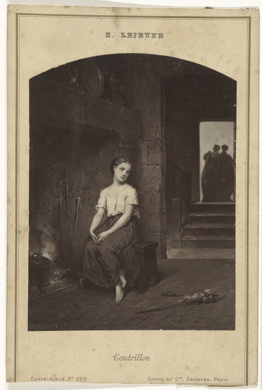 Fotoreproduksjon av et maleri av Askepott av Eugène Joseph Lejeune Cendrillon (tittel på objekt) av Goupil and Cie.