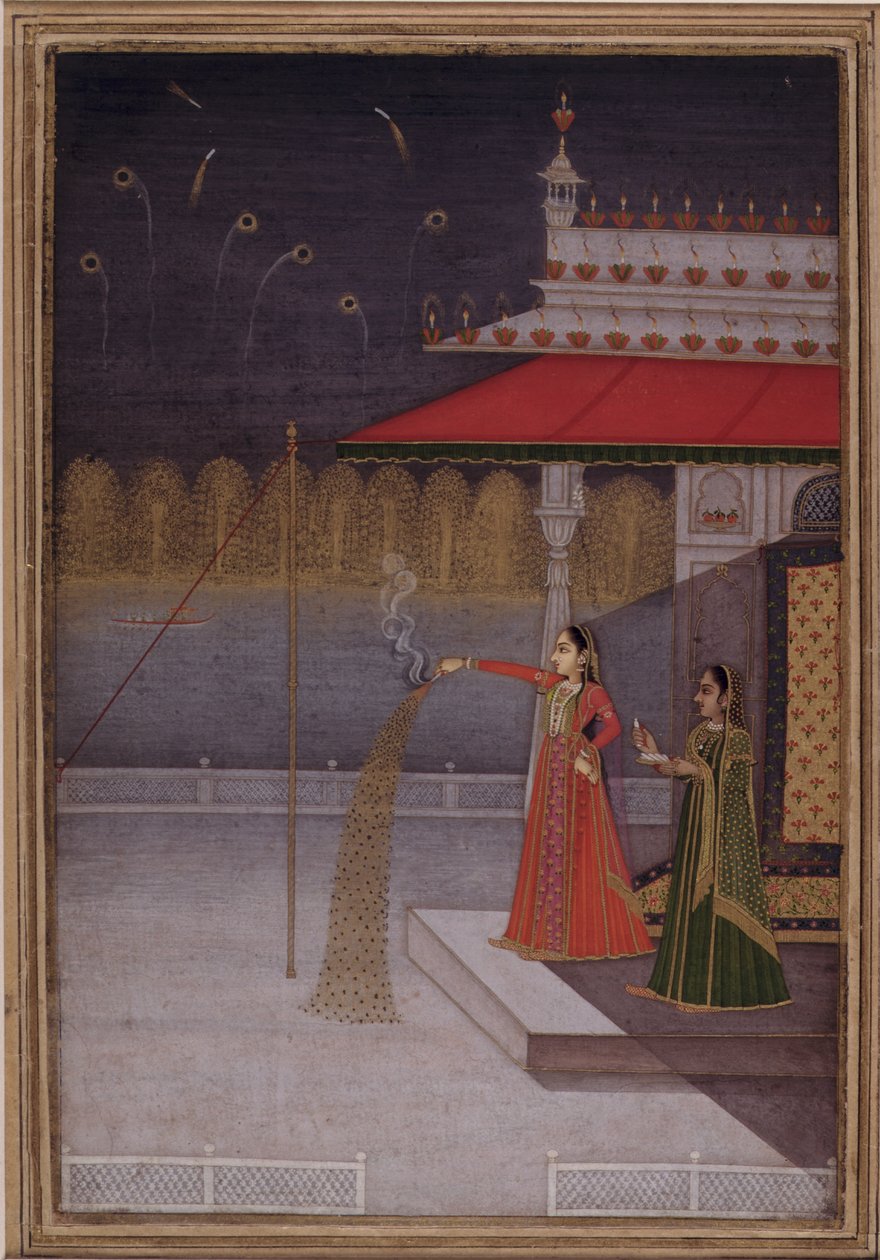 The Night of Shab-barat, ca. 1735-40 (ugjennomsiktig akvarell på papir) av Gouvardhan (attr. to)