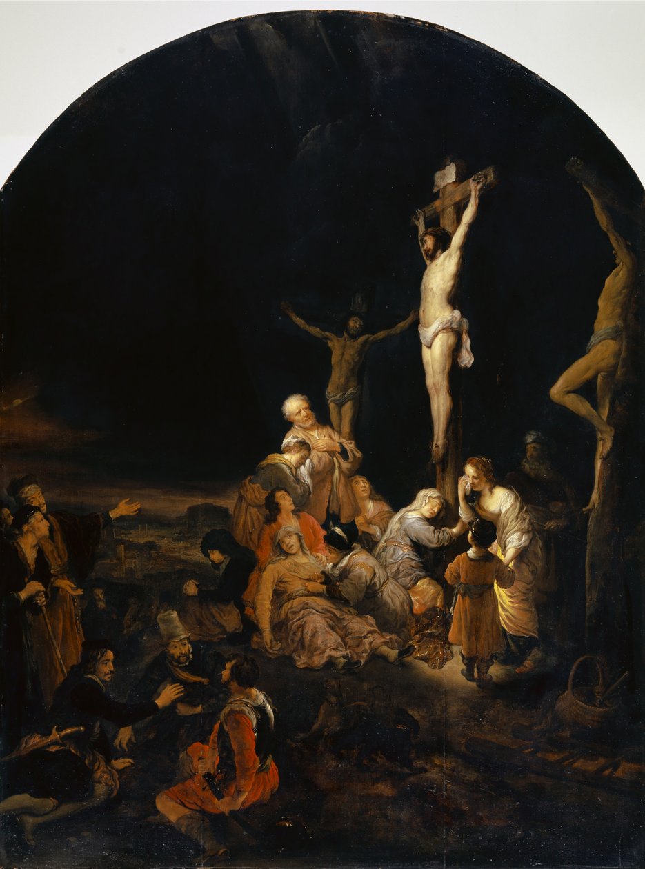 Golgata, 1649 (olje på eiketre) av Govaert Flinck