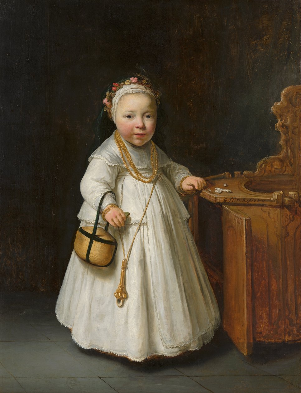 Jente ved en barnestol, 1640 av Govaert Flinck