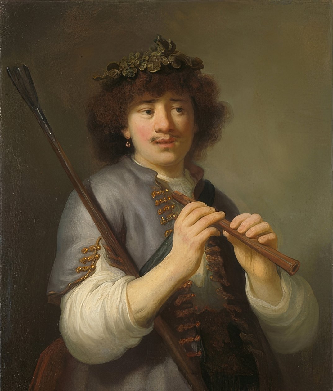 Rembrandt som gjeter med gjeterskurk og fløyte. 1636 av Govaert Flinck