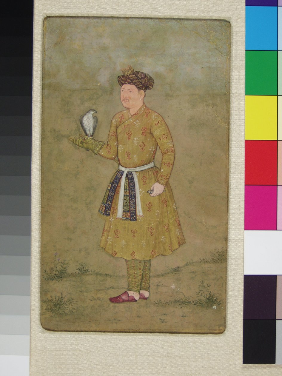 Khan ‘Alam, Mughal-keiser Jahangirs falkonerer og hans ambassadør i Iran, med en falk, ca. 1610-20 av Govardhan