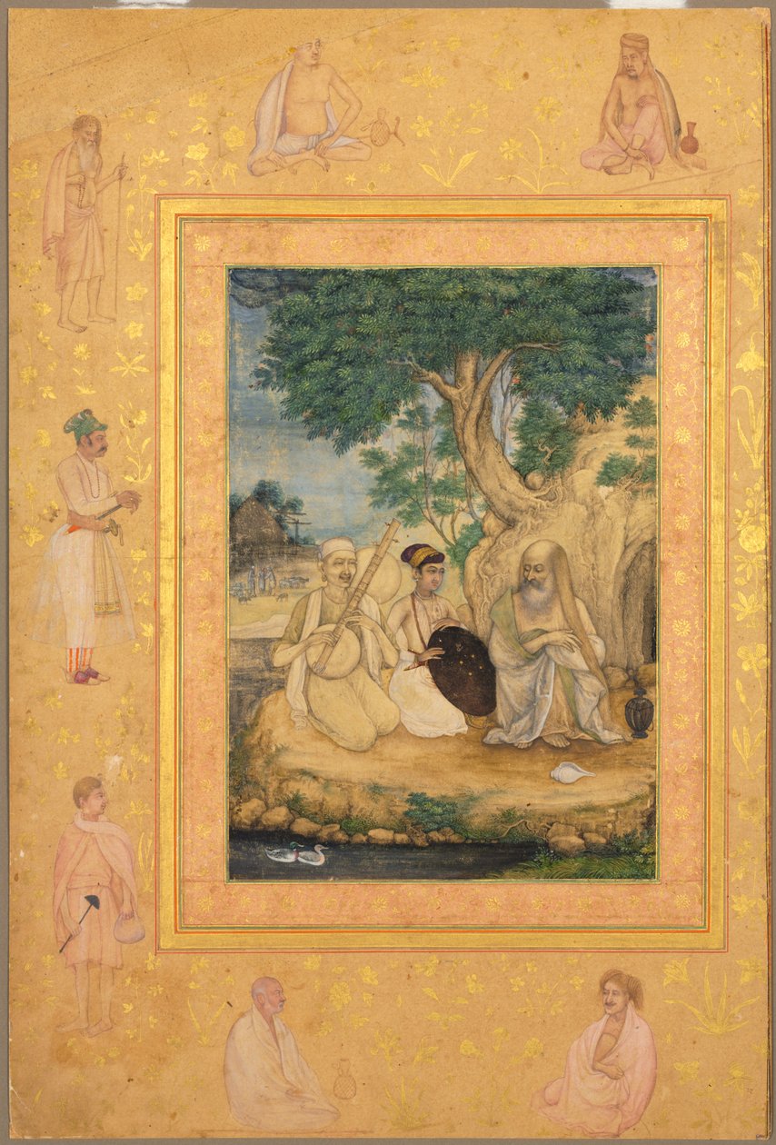Side fra Late Shah Jahan Album: Prince and Ascetics, ca. 1630. av Govardhan