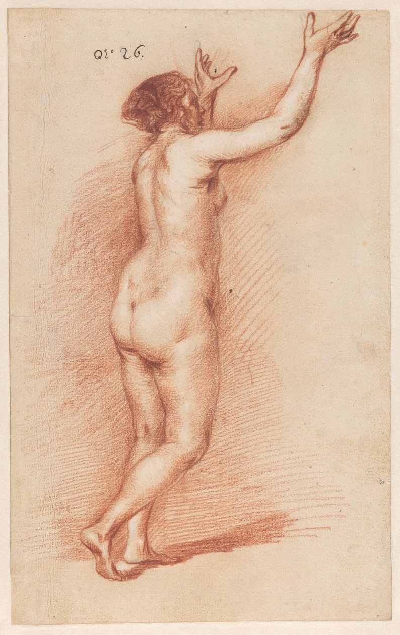 Stående kvinne med løftede armer av Govert Flinck (attributed to)