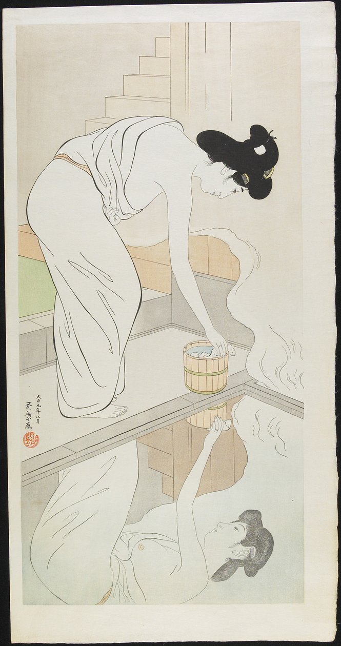 Kvinne ved Hot Springs, etter 1929 av Goyo Hashiguchi