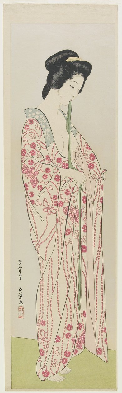 Kvinne i Kimono-undertøy, mai 1920 av Goyo Hashiguchi
