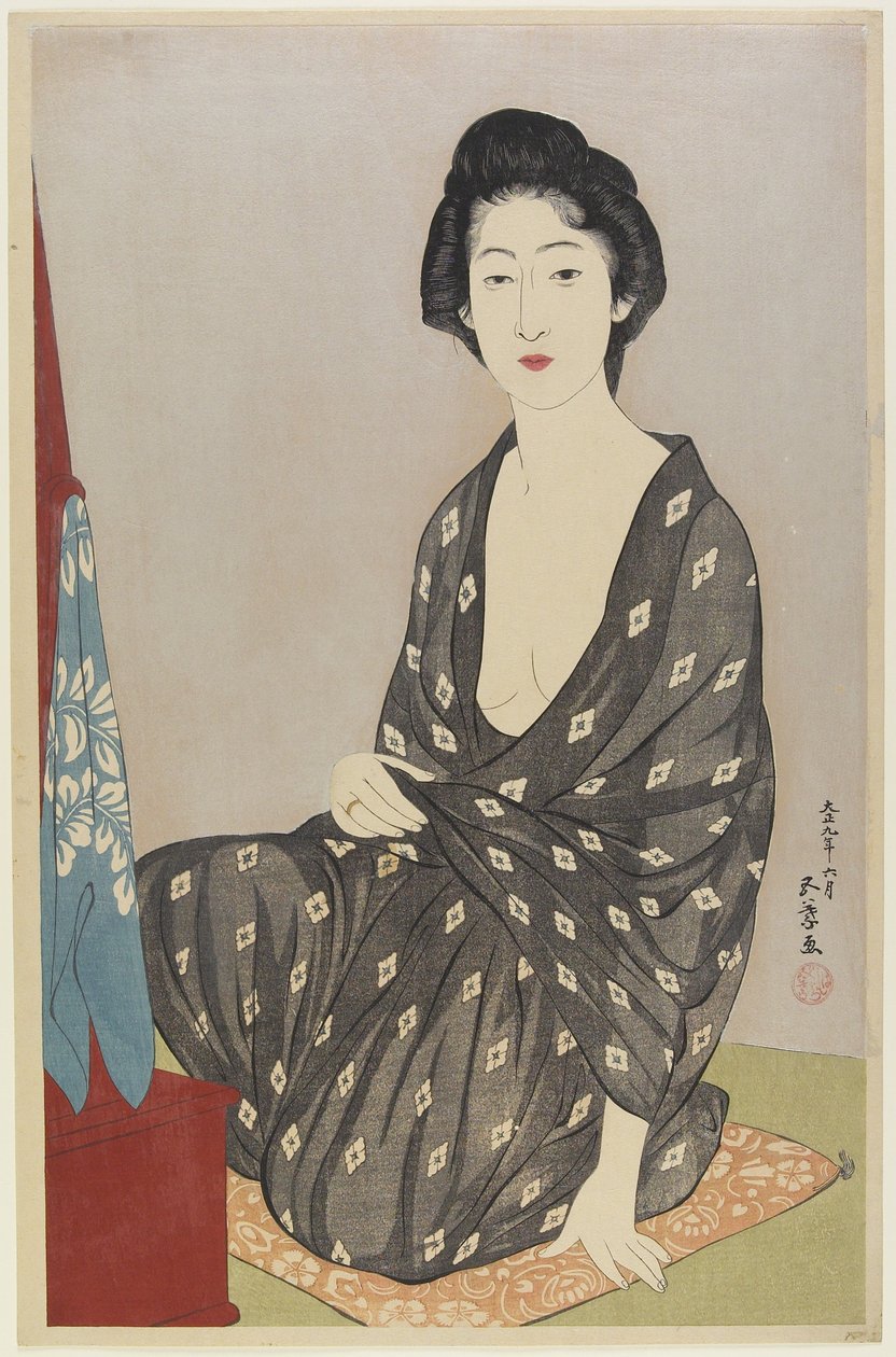 Kvinne i sommerkappe, juni 1920 av Goyo Hashiguchi