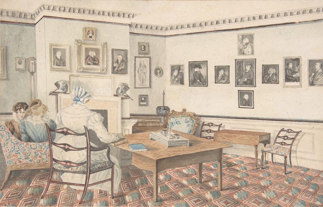 Tegnestue i Hatton, Warwickshire, 1820-30. av Granddaughters of Dr. Samuel Parr.