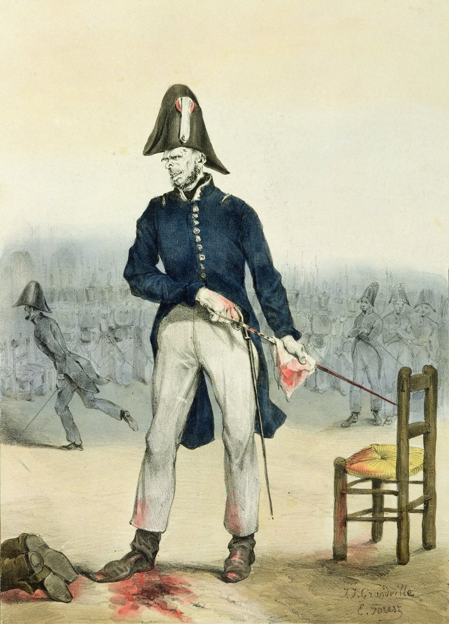 Den offentlige orden hersker også i Paris, 1831 av Grandville