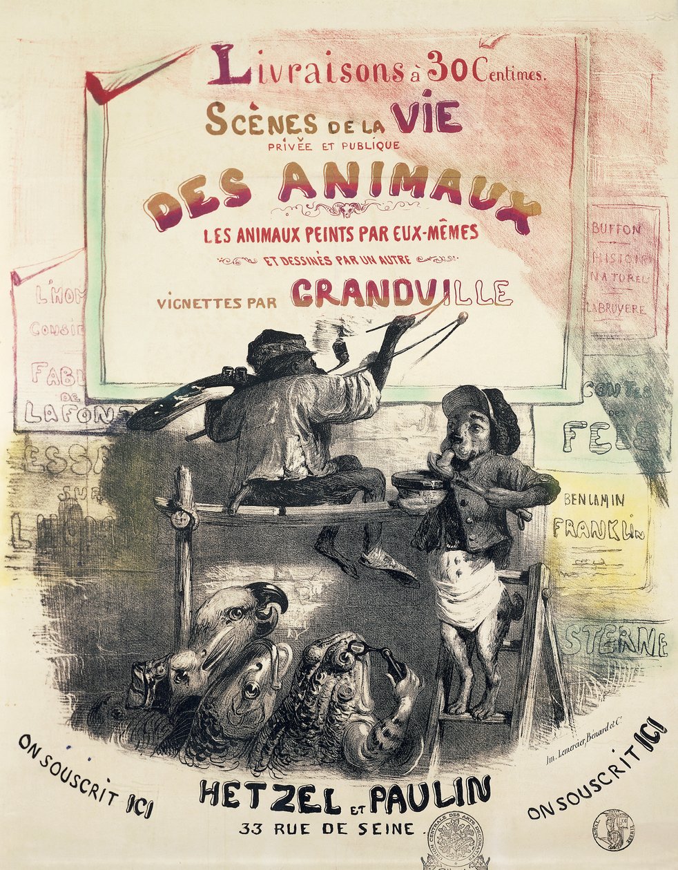 Scener fra dyrenes liv, av Gerard Grandville (1803-1847) av Grandville