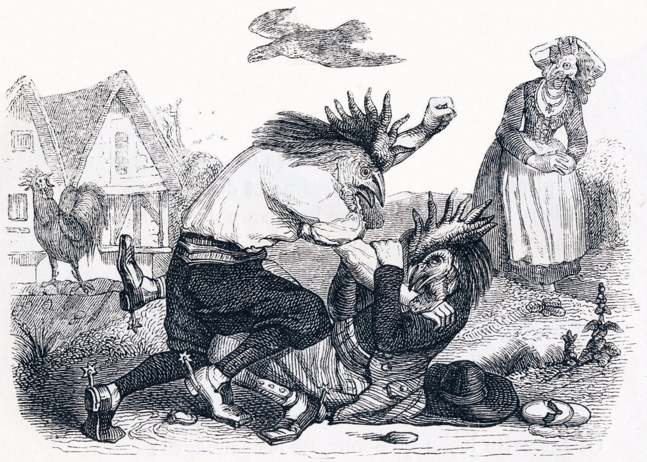De to stekerne - Fables av La Fontaine av Grandville