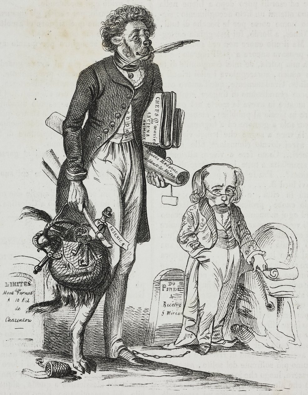 Hvorfor ta snuten vekk fra beist?, karikatur av Jean-Jacques Grandville (1803-1847), litografi av Gaetano Riccio fra Poliorama Pittoresco, n 38, 30. april av Grandville