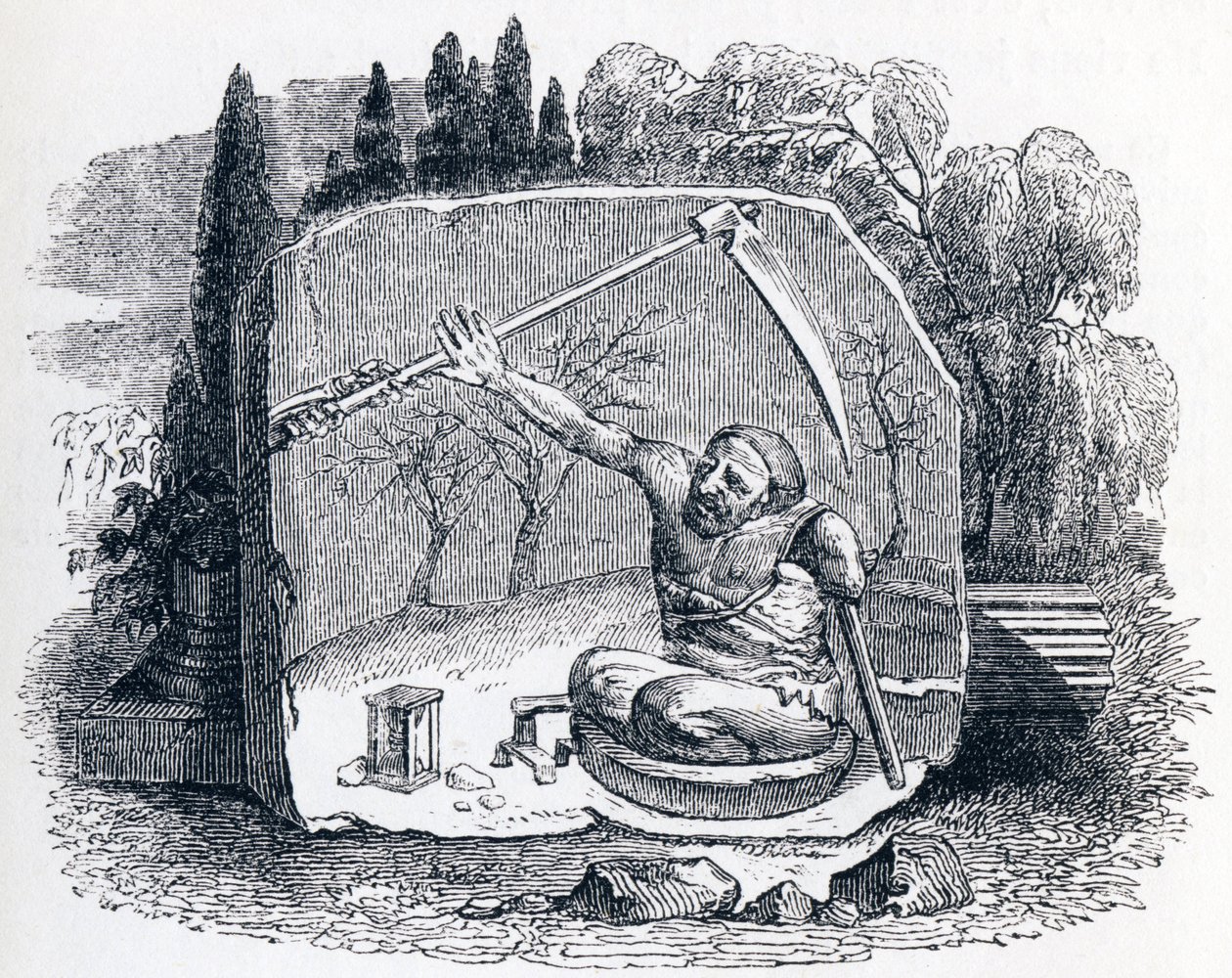 Death And The Unfortunate - Fables av La Fontaine av Grandville