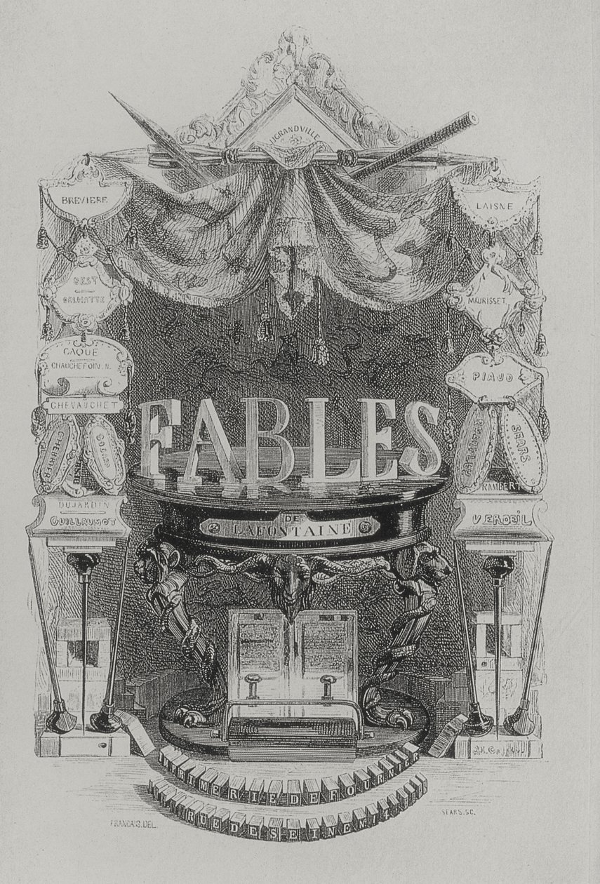Fables de las Fountaine tittelside av Grandville
