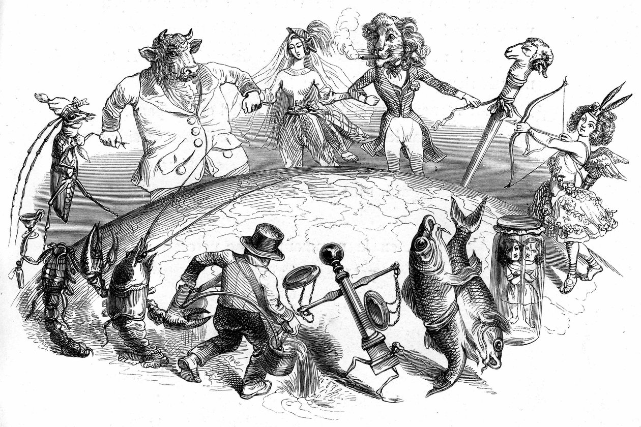Illustrasjon til romanen #39;Un Autre Monde#39; av Henri Fournier av Grandville (1803-47)