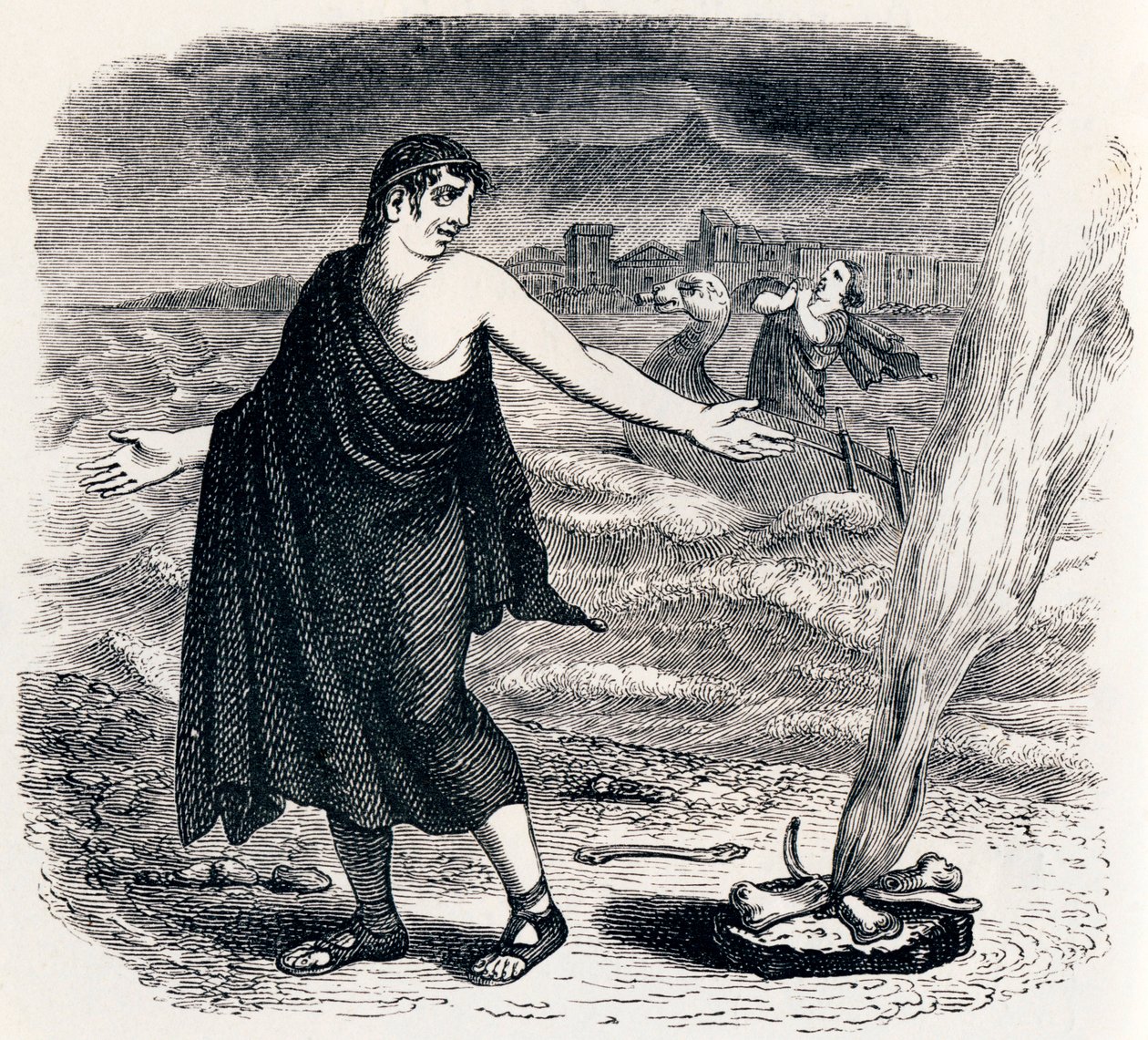 Jupiter og passasjeren - Fabler av La Fontaine av Grandville