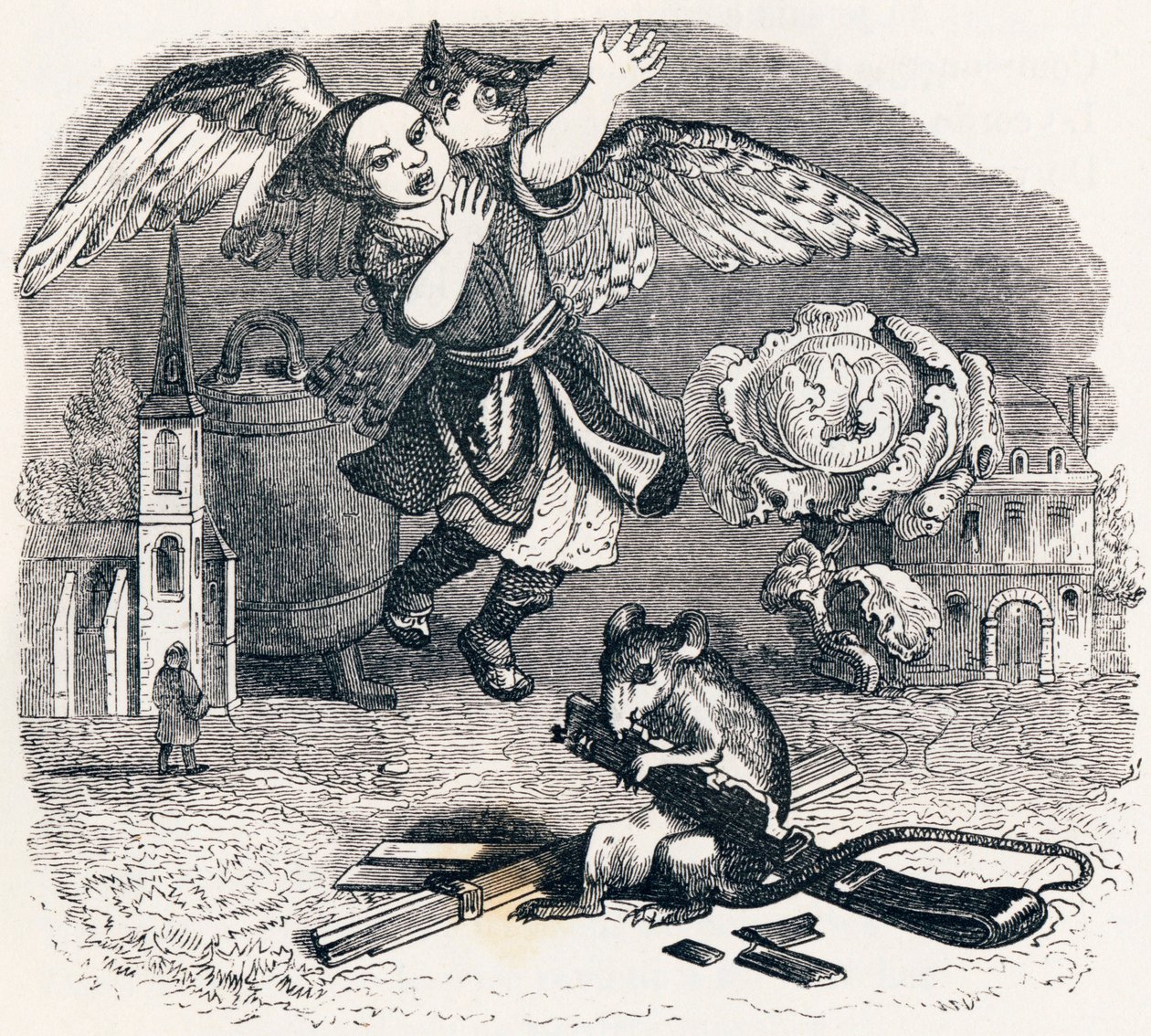 The Unfaithful Custodian - Fables av La Fontaine av Grandville