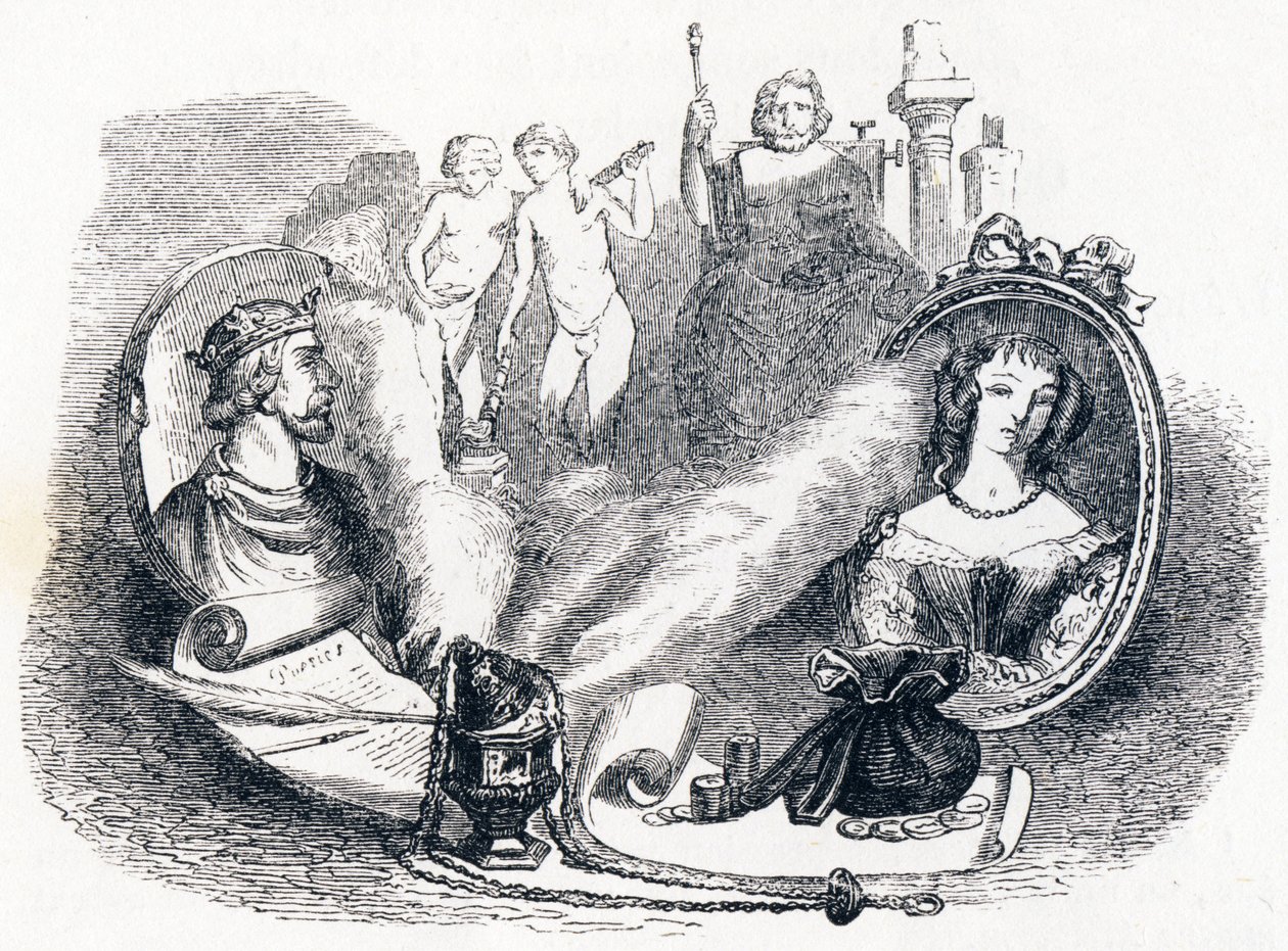 Simonides bevart av gudene - Fabler av La Fontaine av Grandville