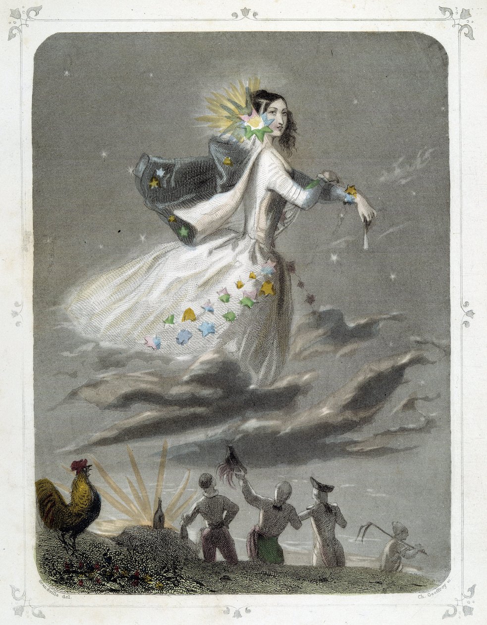 Stjerner: Kvinne som representerer "" The Morning Star"" - av Grandville av Grandville