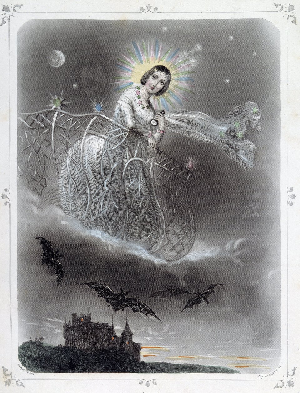 Stjerner: Kvinne som representerer "" The Evening Star"" - av Grandville av Grandville