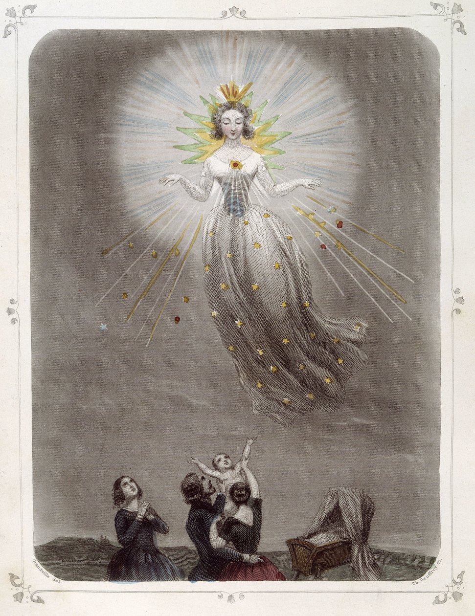 Stjerner: Kvinne som representerer "" The Good Star"" - av Grandville av Grandville