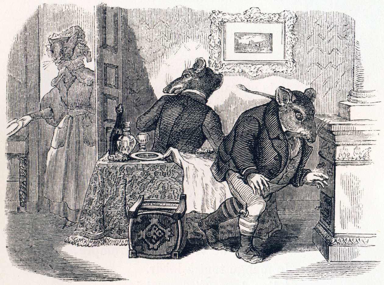 Byrotten og åkerrotten - Fabler av La Fontaine av Grandville