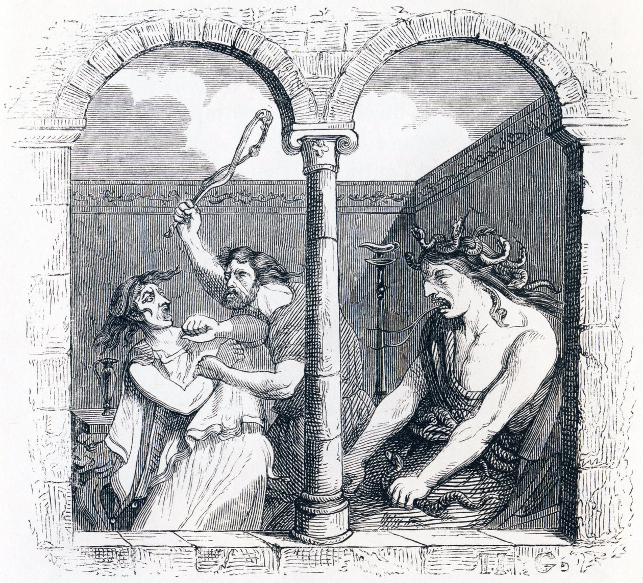 The discord - Fables av La Fontaine av Grandville